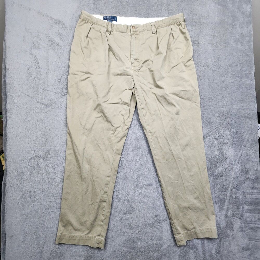 Polo Ralph Lauren Men’s Ethan Pleated Pants Beige Size 40x32 Cuffed Hem